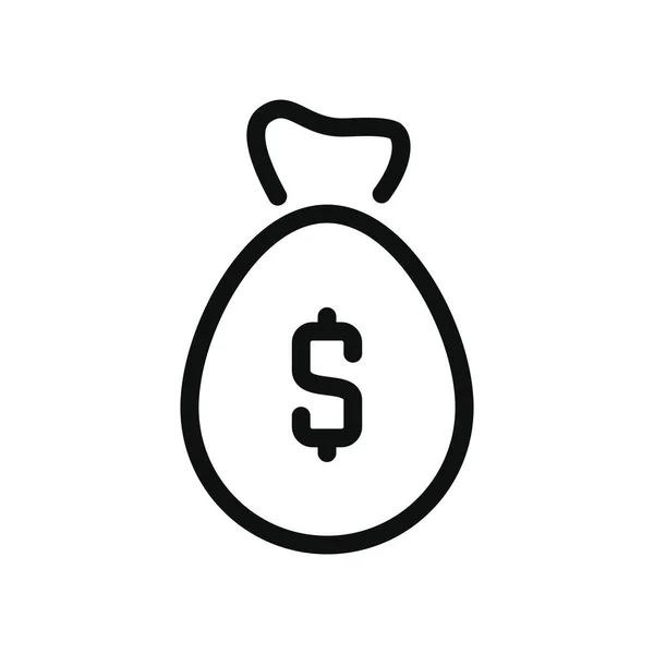 Money bag icon line style — Stock Vector