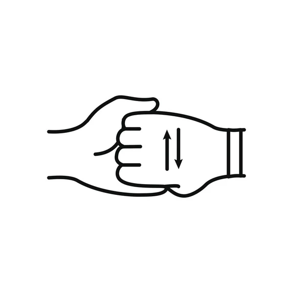 Handen reinigen gebaar pictogram, lijn stijl — Stockvector