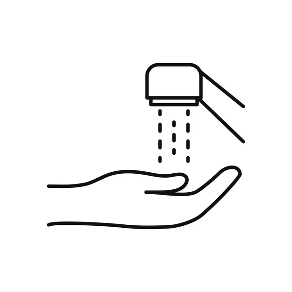 Musluk ve su damlalı eller, sıra tarzı — Stok Vektör