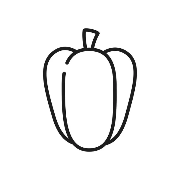 Concepto de frutas y verduras, icono de pimienta, estilo de línea — Archivo Imágenes Vectoriales