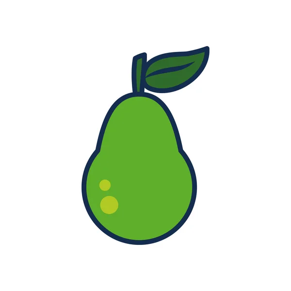 Concepto de verduras y frutas, icono de pera, línea y estilo de relleno — Vector de stock