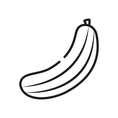 sebze ve meyve konsepti, salatalık ikonu, çizgi tarzı