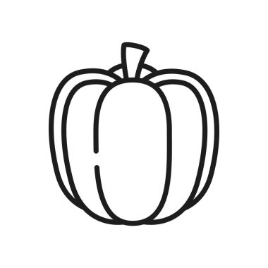 meyve ve sebze konsepti, kabak ikonu, çizgi tarzı