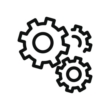 dişli tekerlek simgesi, çizgi biçimi