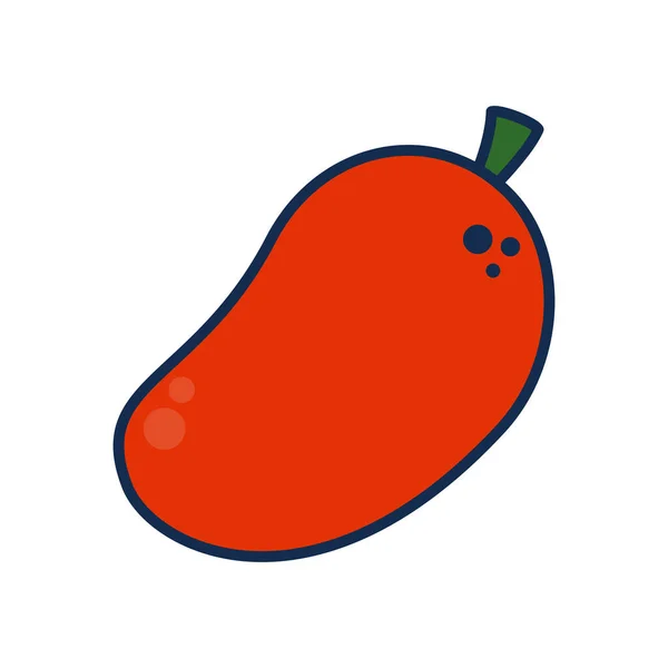 Grönsaker och frukt koncept, mango ikon, linje och fyll stil — Stock vektor