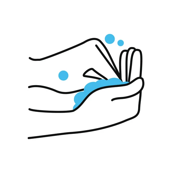 Mani con acqua, mezzo colore mezzo stile linea — Vettoriale Stock