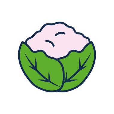 meyve ve sebze konsepti, koliçiçek ikonu, çizgi ve dolgu stili