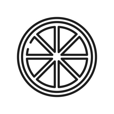 sebze ve meyve konsepti, portakal dilimi ikonu, çizgi tarzı