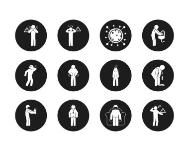 pictogram Covid 19 önleme simgesi seti, blok biçimi