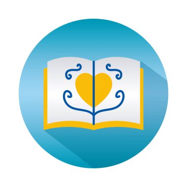 Zihinsel sağlık konsepti, beyaz arkaplan üzerinde kalp ve süslemeler olan kitap, gradyan stili engelleme