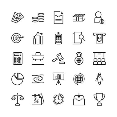 datafon, finans ve ekonomi simgesi seti, satır biçimi