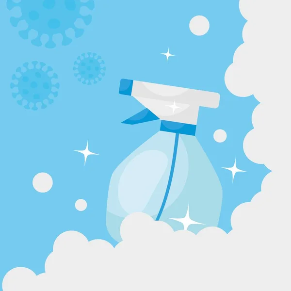 Limpieza spray botella icono, diseño colorido — Vector de stock