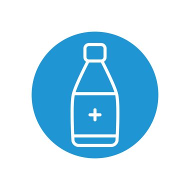 Antibakteriyel alkol şişesi simgesi, satır blok tarzı