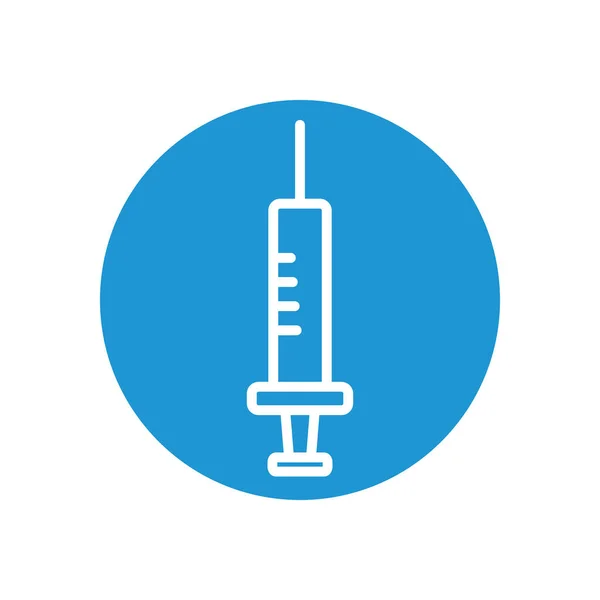 注射器图标,线条块样式 — 图库矢量图片