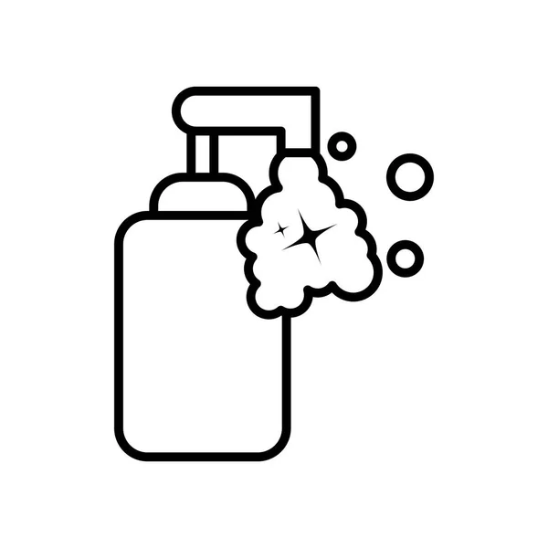 Bottiglia dispenser sapone mano, stile linea — Vettoriale Stock