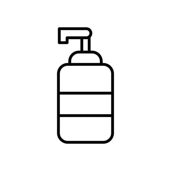 Ruční mýdlo láhev dávkovač ikona, styl linky — Stockový vektor