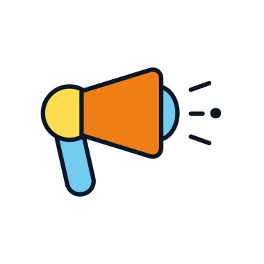 megafon simgesi, renk çizgisi biçimi