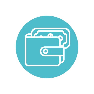 Para fatura simgesi olan cüzdan, blok satırı biçimi