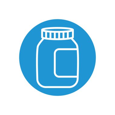 İlaç hapı şişesi simgesi, satır blok biçimi