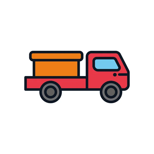 Ícone de caminhão basculante, estilo de linha de cor — Vetor de Stock