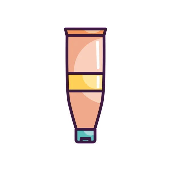 Icono de la botella de loción hidratante, estilo de color de línea — Archivo Imágenes Vectoriales