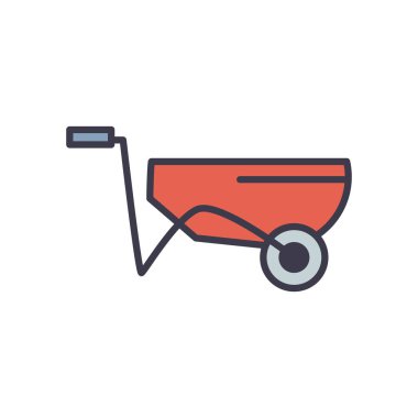 İzole el arabası doldurma biçim vektör tasarımı