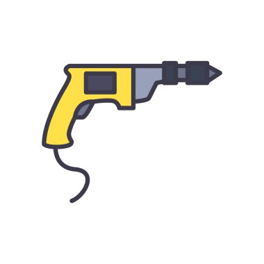 İzole edilmiş matkap doldurma biçimi vektör tasarımı