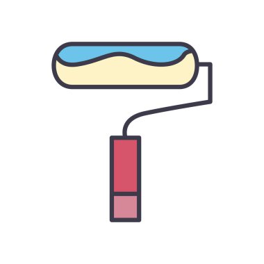 İzole edilmiş boya rulosu doldurma biçimi vektör tasarımı