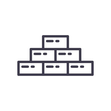 Ayrı tuğlalar satır biçimi vektör tasarımı