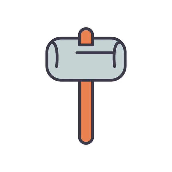 Isolierte Hammer füllen Stil-Icon-Vektor-Design — Stockvektor