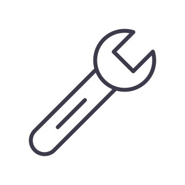 İzole edilmiş anahtar çizgisi simge vektör tasarımı