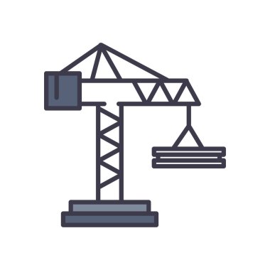 İzole vinç doldurma biçimi vektör tasarımı