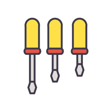 İzole tornavidalar biçim vektör tasarımını doldurur