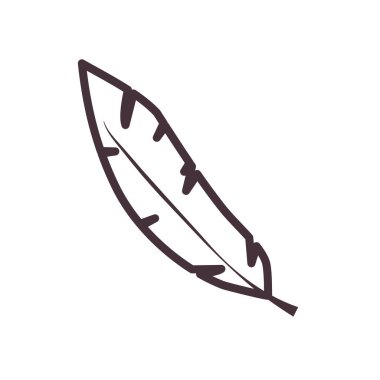 İzole edilmiş yaprak çizgisi biçim vektör tasarımı