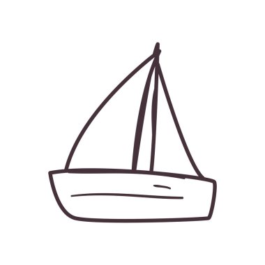 Isolated sailboat line style icon vector design