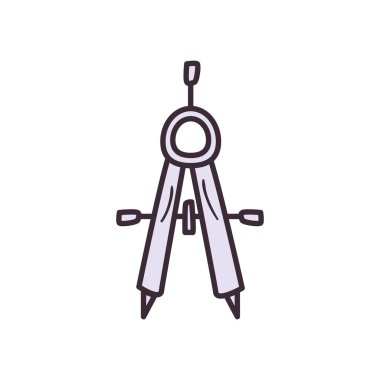 İzole pusula aracı doldurma biçimi vektör tasarımı