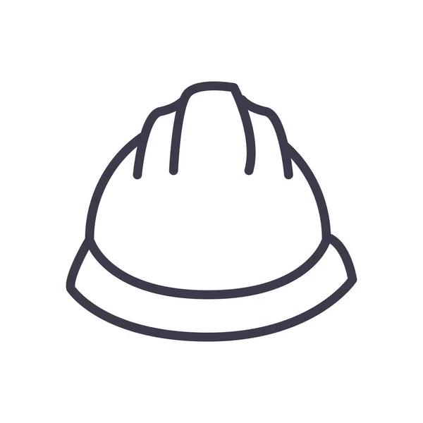Diseño de vectores de iconos de línea de casco aislado — Vector de stock