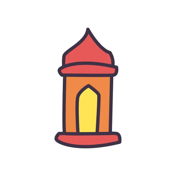 Aïd moubarak lanterne remplissage style icône vectoriel design — Image vectorielle