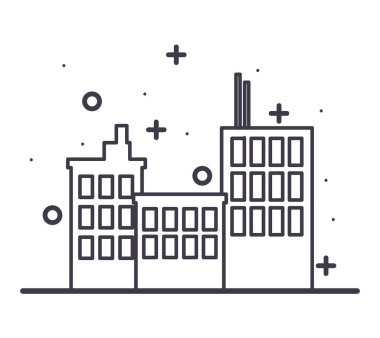 İzole şehir binaları vektör tasarımı