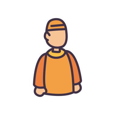 Müslüman adam avatarı biçim ikon vektör tasarımını tamamladı