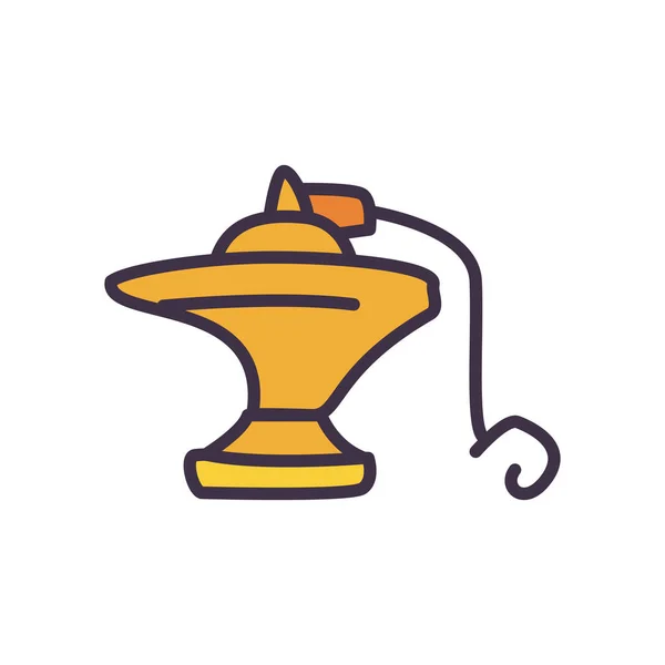Aladdin magic lamp fill style icon vector design — Stock Vector