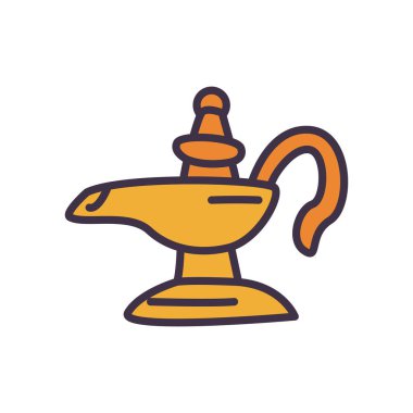 Aladdin sihirli lamba biçim ikon vektör tasarımı