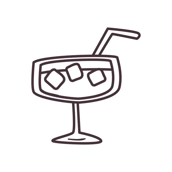 Isolated alcohol cocktail line style icon vector design — Stockový vektor