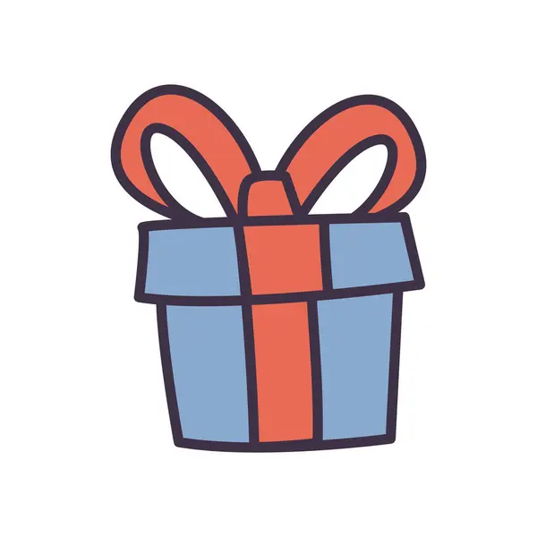 Gift with bowtie fill style icon vector design — 스톡 벡터