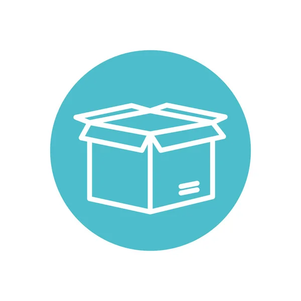Paket-Box-Symbol öffnen, Blockzeilenstil — Stockvektor