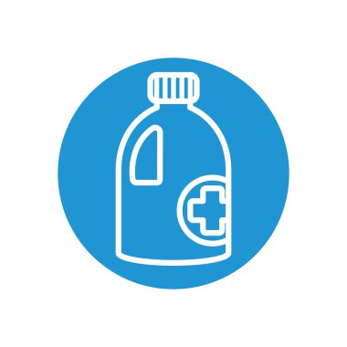 Dezenfektan şişe simgesi, satır blok biçimi