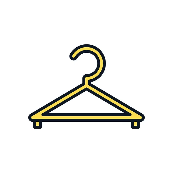 Kleiderbügel Symbol, Farbe Linie Stil — Stockvektor
