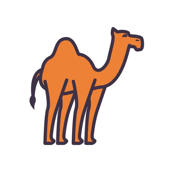 Projeto de vetor de ícone de estilo de preenchimento de camelo bonito — Vetor de Stock