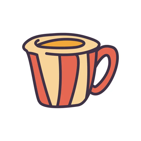 Изолированный стиль заполнения кружки кофе иконка векторный дизайн — стоковый вектор