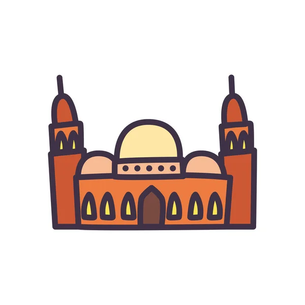Diseño vectorial icono de estilo de relleno mezquita Eid mubarak — Vector de stock